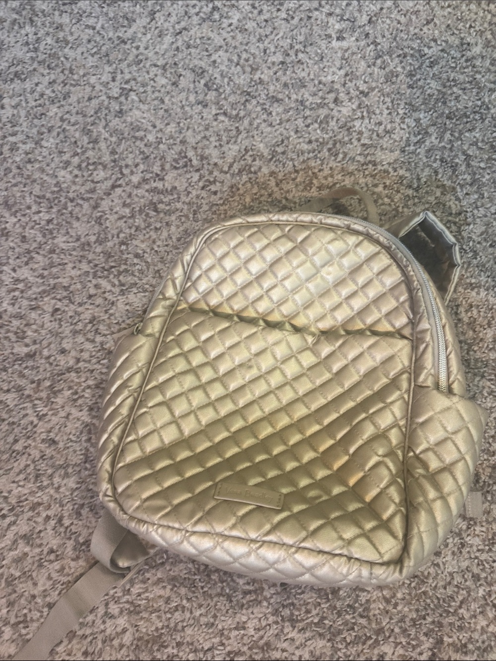 Vera Bradley Quilted Metallic Gold Backpack
